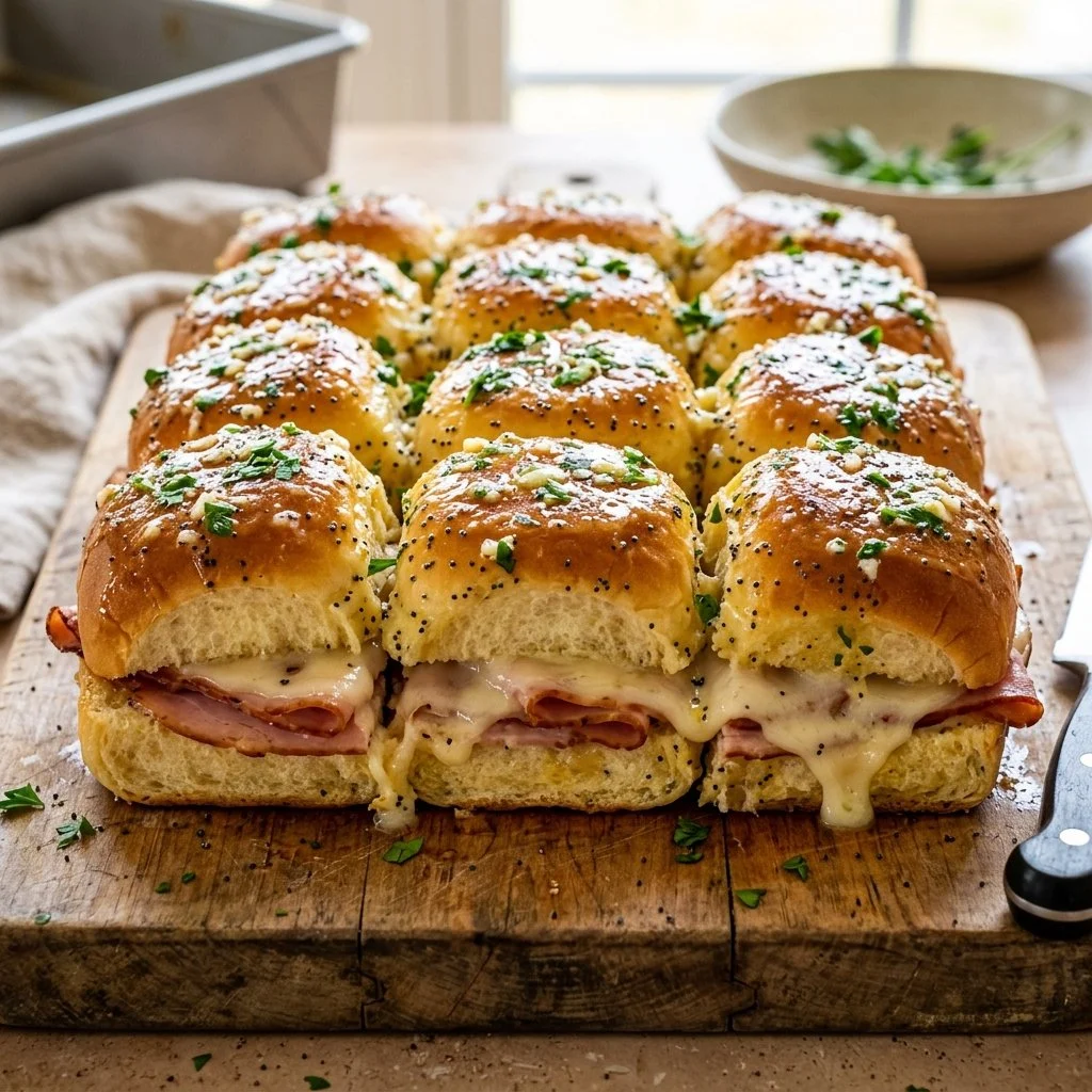 Delicious Hawaiian Roll Sliders served on a platter