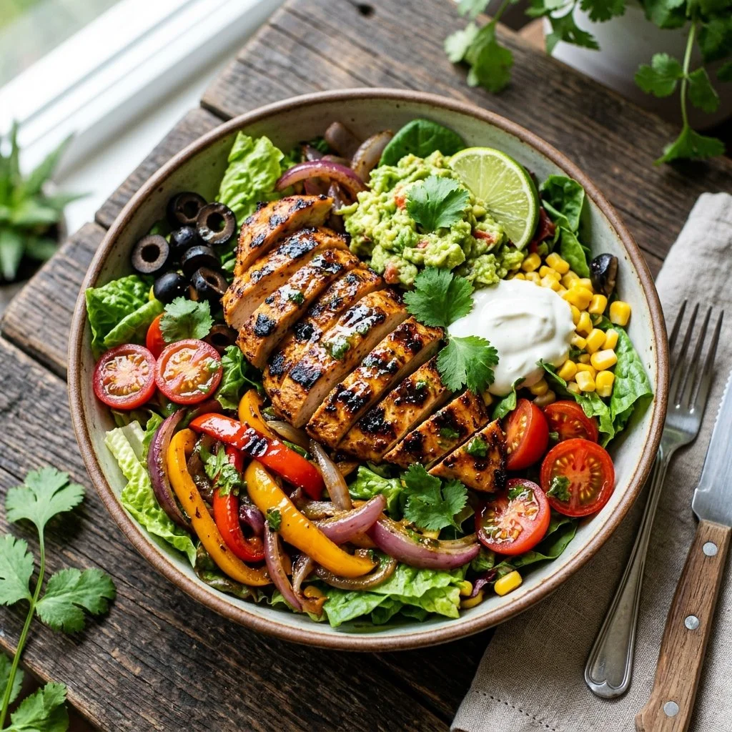 Delicious Chicken Fajita Salad with vibrant veggies and grilled chicken
