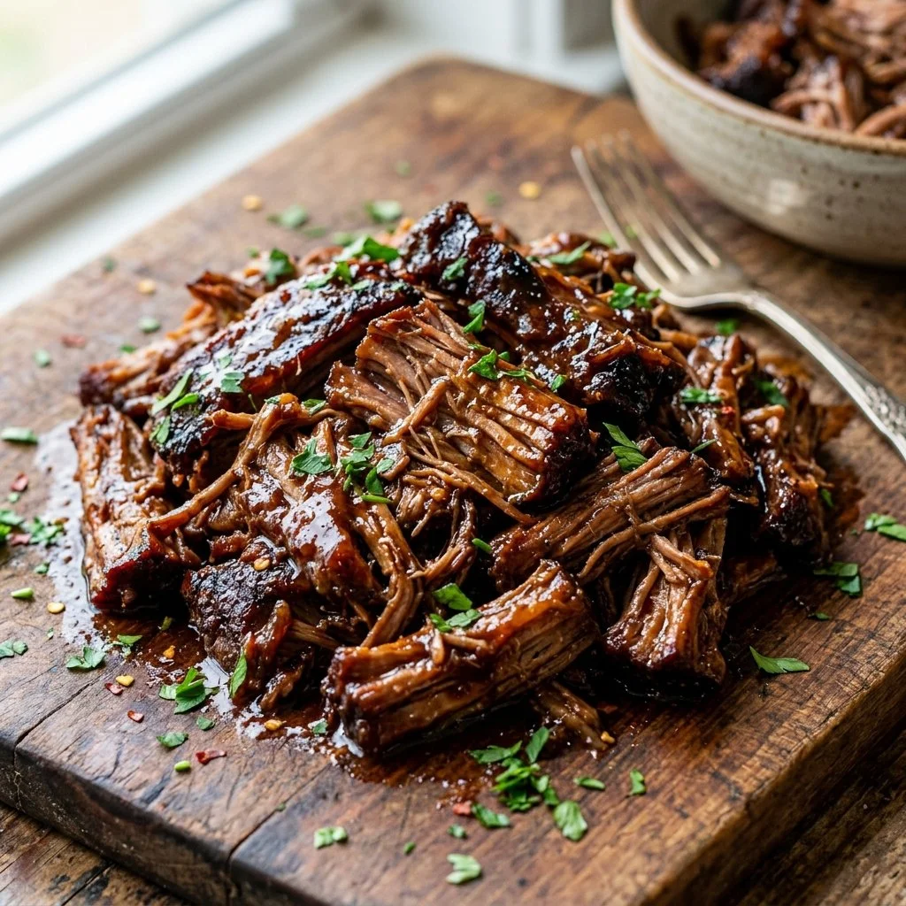 Delicious Dr Pepper pulled pork served with sides