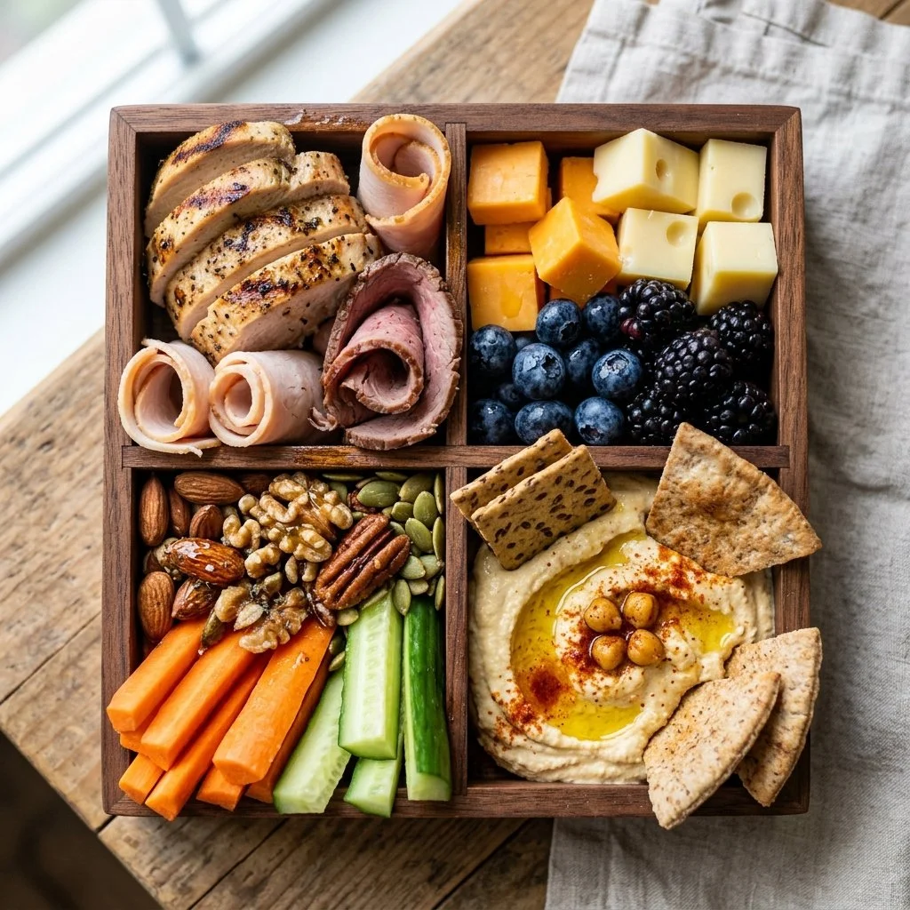 High Protein Snack Box filled with nutritious snacks for energy and wellness