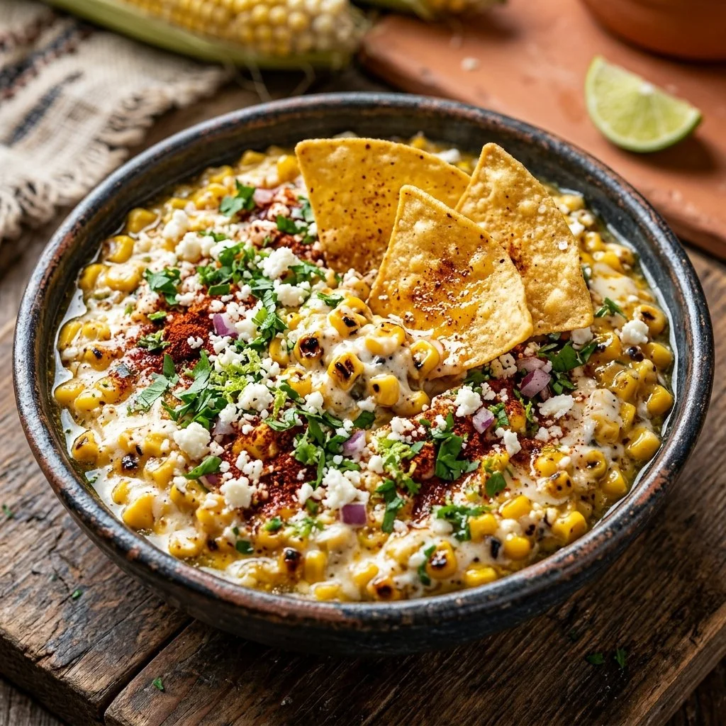 Delicious Mexican Street Corn Dip served in a bowl