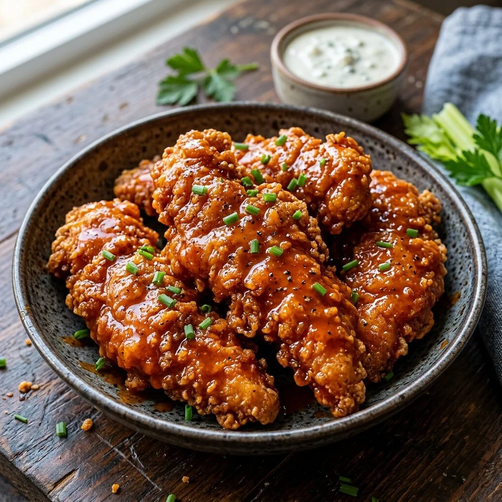 Buffalo Chicken Tenders served with dipping sauce
