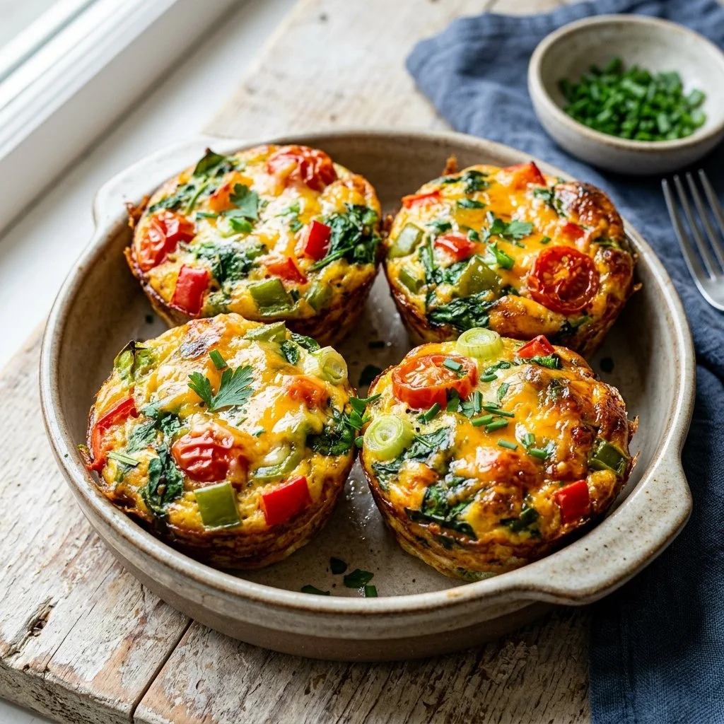 Delicious and healthy egg muffins ready to serve for breakfast