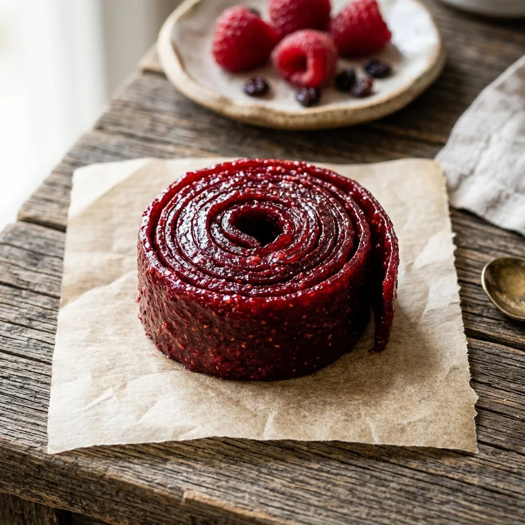 Homemade fruit leather made with fresh fruits